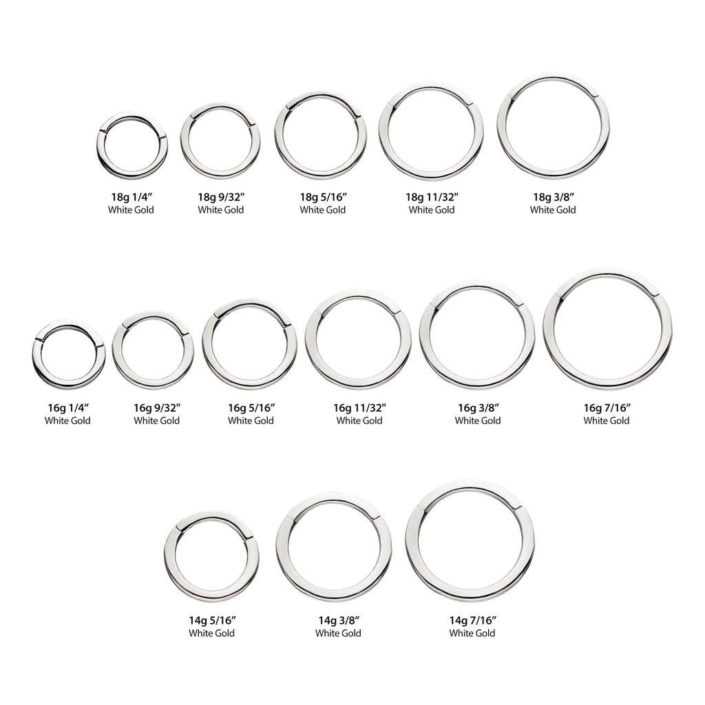 14Kt White Gold Basic Hinged Segment Clicker
