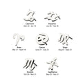 14Kt White Gold Threadless Zodiac Sign Tops