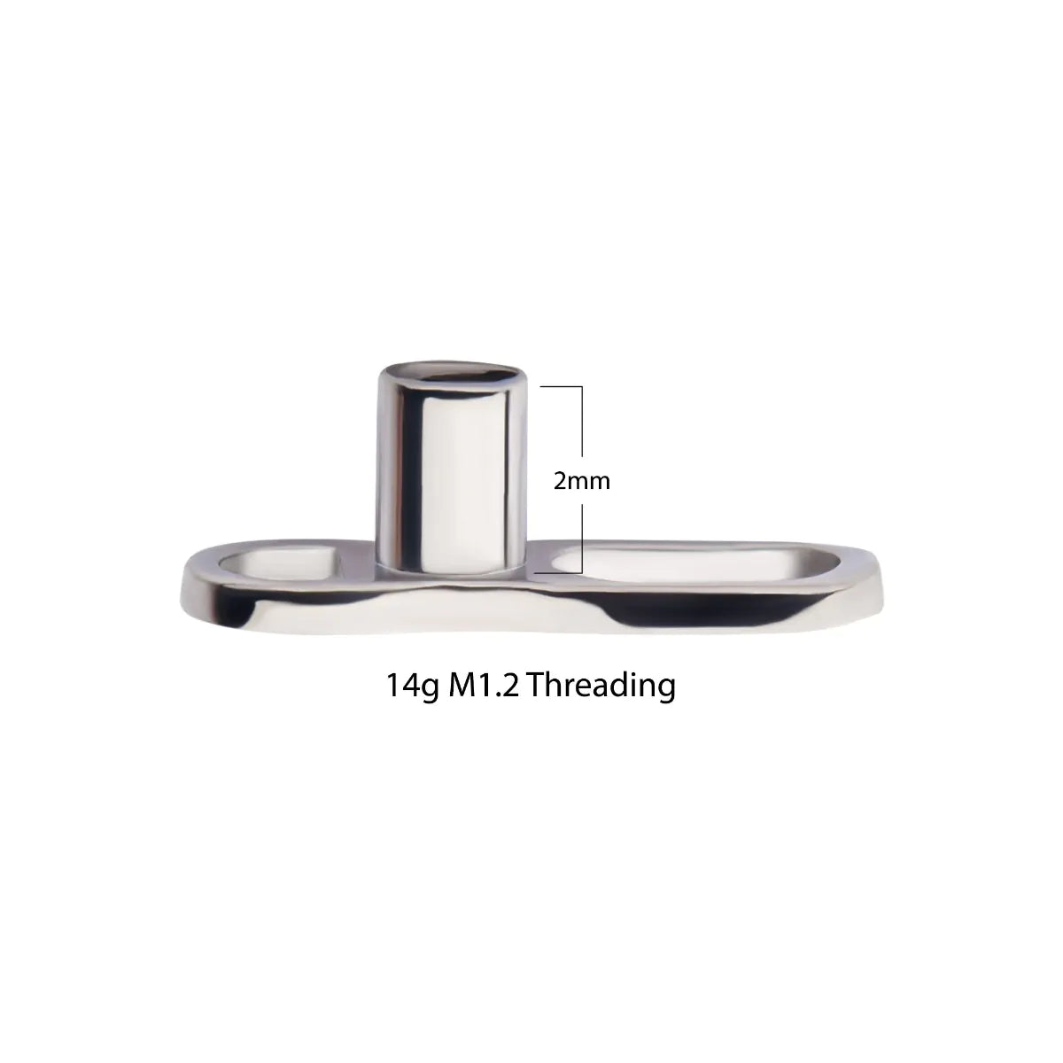Titanium Internally Threaded Microdermal V2 Anchor Base with 14g Threading