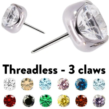Prong-Set Gem 3 Claws - Threadless