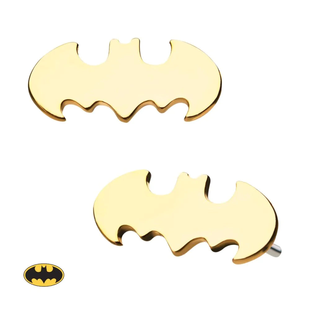 14kt Yellow Gold Threadless Batman Logo Top