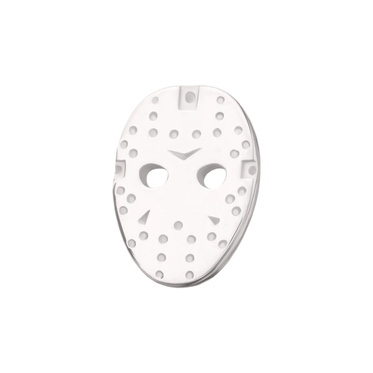 14Kt White Gold Friday The 13th Jason Mask Threadless Top