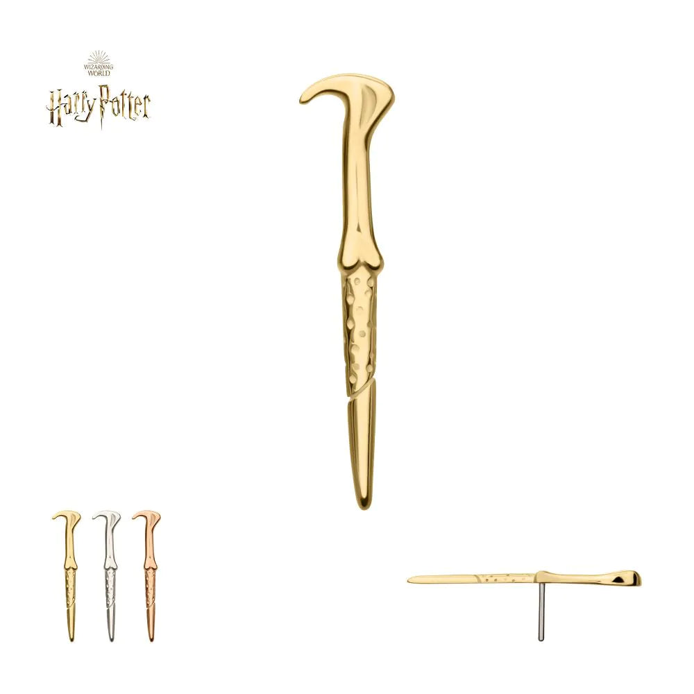 14Kt Gold Harry Potter Lord Voldemort Wand Threadless Top