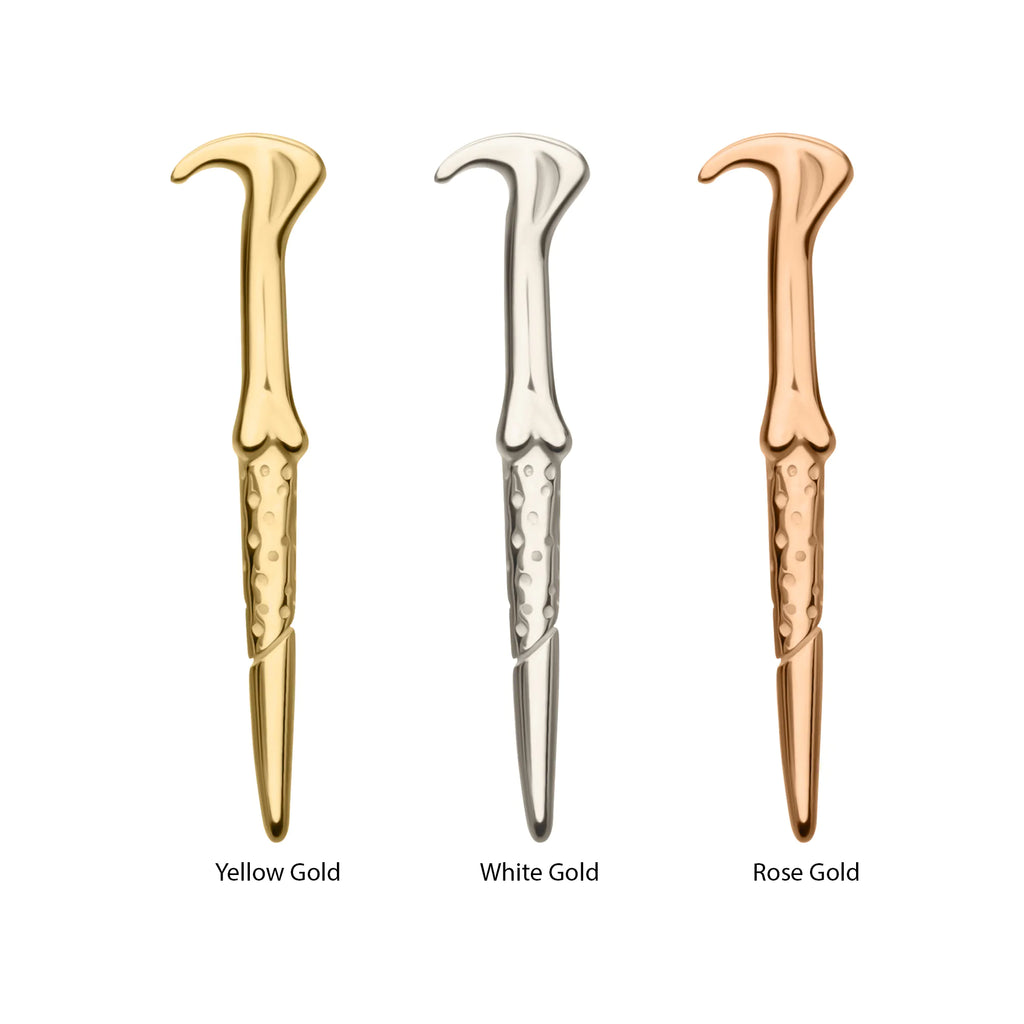 14Kt Gold Harry Potter Lord Voldemort Wand Threadless Top