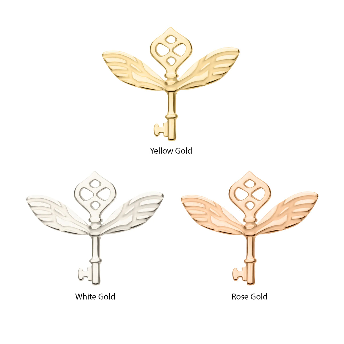 14Kt Gold Harry Potter Winged Key Threadless Top
