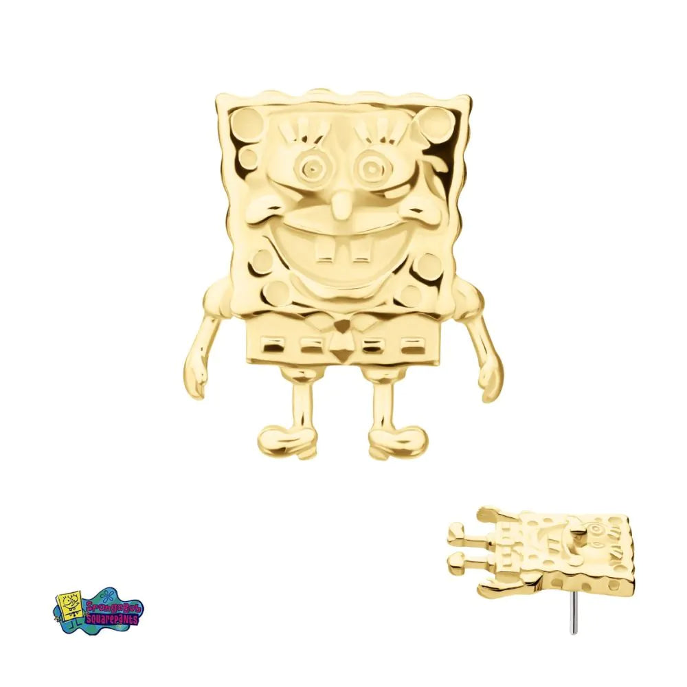 14Kt Yellow Gold Nickelodeon SpongeBob SquarePants Threadless Top