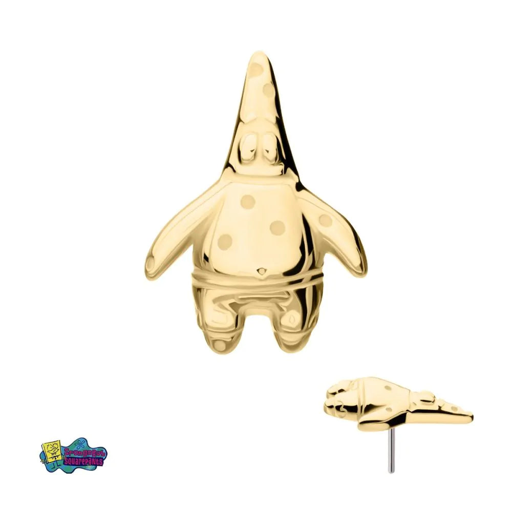 14Kt Yellow Gold Nickelodeon Patrick Star Threadless Top
