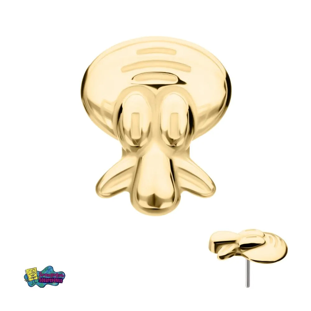 14Kt Yellow Gold Nickelodeon Squidward Tentacles Threadless Top