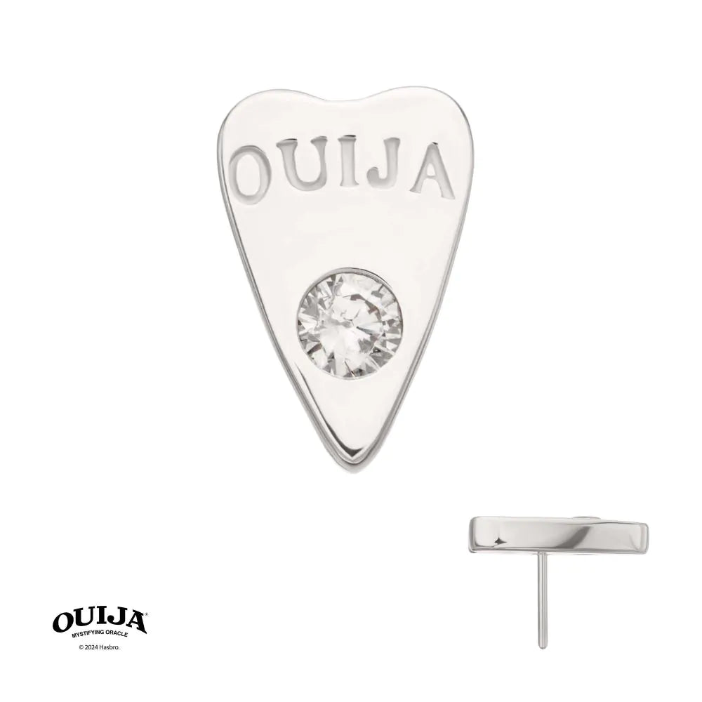 14Kt White Gold Hasbro Ouija Planchette Threadless Top