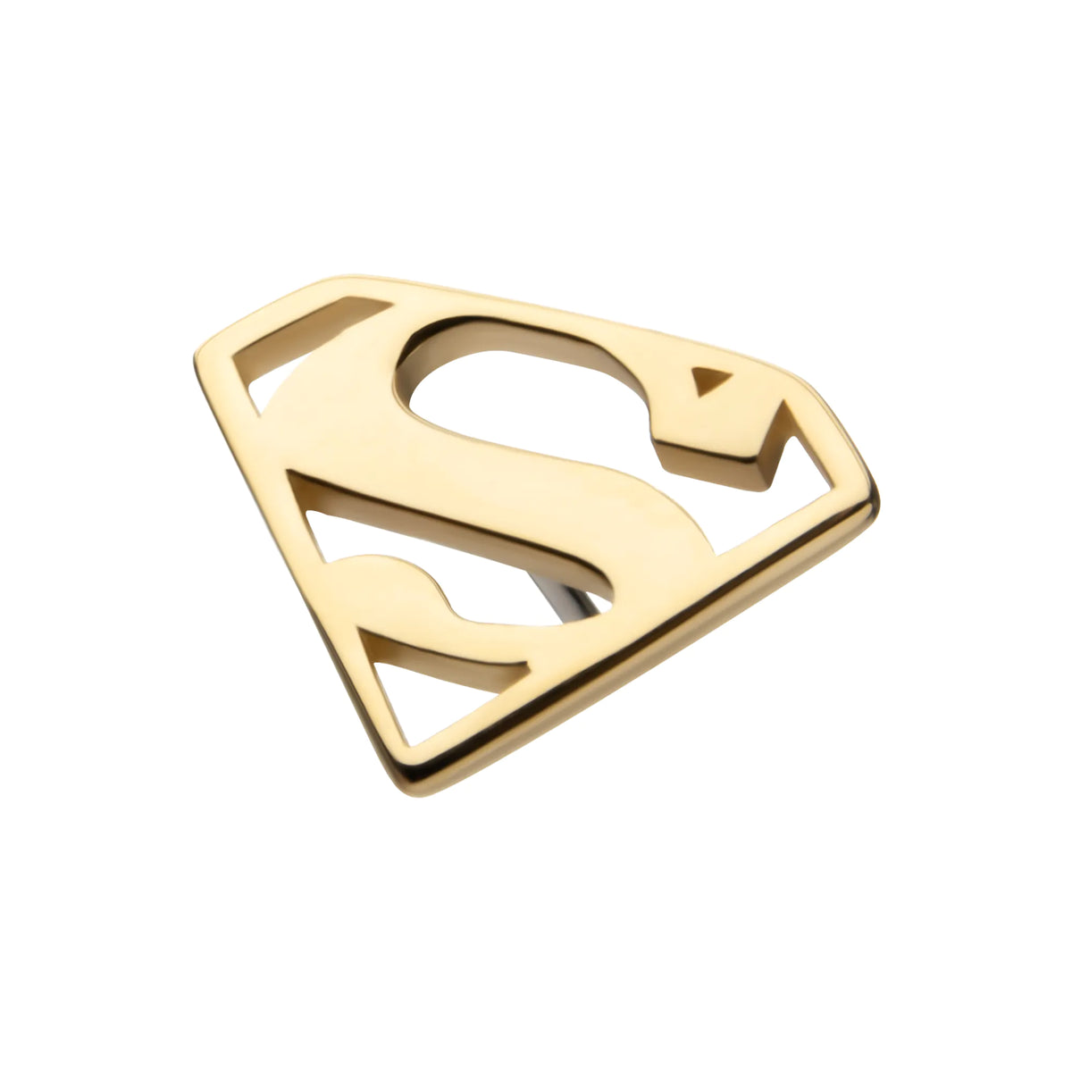 14Kt Yellow Gold DC Comics Superman Logo Threadless Top