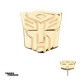 14Kt Yellow Gold Transformers Autobot Logo Threadless Top