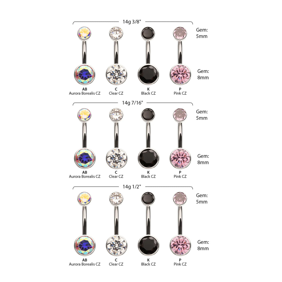 Titanium Internally Threaded Double Bezel Round with Smooth Rounded Back & Non-Dangle Navel