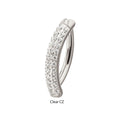 Titanium Triple Row Pave Gem Navel Clicker