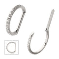 Titanium D-Ring Clicker with CNC Set Clear CZ Gem