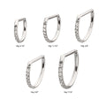 Titanium D-Ring Clicker with CNC Set Clear CZ Gem