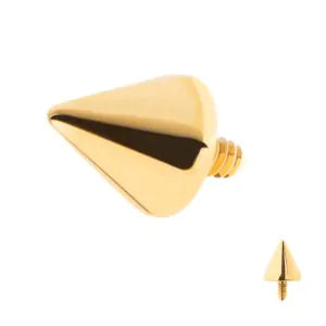 24Kt Gold PVD Titanium Internally Threaded Spike Top