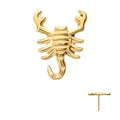 24Kt Gold PVD Titanium Threadless Low Profile 3D Scorpion Top