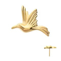 24Kt Gold PVD Titanium Threadless Low Profile 3D Hummingbird Top