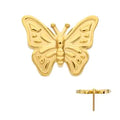 24kt Gold PVD Titanium Threadless Butterfly Top