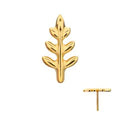 24kt Gold PVD Titanium Threadless Fern Leaf Top