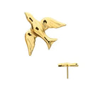 24kt Gold PVD Titanium Threadless Flying Swallow Top
