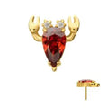 24kt Gold PVD Titanium Threadless Prong Set Gem Lobster Top