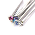 Titanium 2mm Bezel Set Austrian Crystal Nose Pin