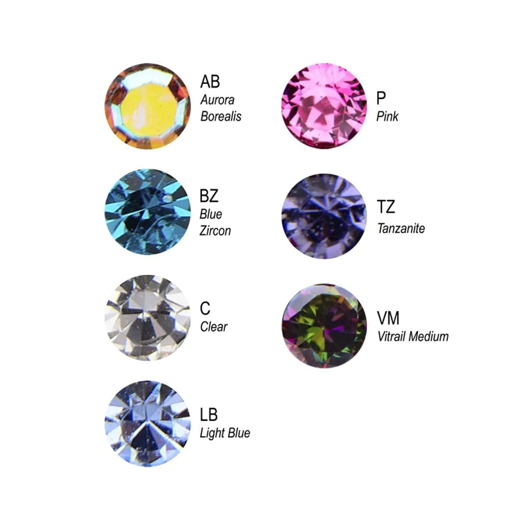 Titanium 2mm Bezel Set Austrian Crystal Nose Pin