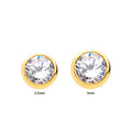24KT Gold PVD Titanium Threadless Bezel Set Swarovski Crystal Front Facing Top