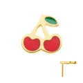 24Kt Gold PVD Titanium Threadless Enamel Cherry Top