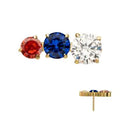 24Kt Gold PVD Titanium Threadless "Radiant Arc" Prong Set Gem Top