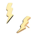 24KT Gold PVD Titanium Threadless with Tall Lightning Bolt Top