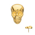 24KT Gold PVD Titanium Threadless 3D Skull Head Top