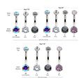 Titanium Internally Threaded with Prong Set Round AAA CZ Non-Dangle Navel