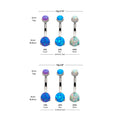 Titanium Internally Threaded with Prong Set Round Synthetic Opal Non-Dangle Navel