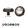 14g Black PVD PVD Titanium Internally Threaded Low Profile Bezel Set Swarovski Crystal Dermal Top