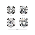 Black PVD Titanium Internally Threaded 4-Prong CZ Front Facing Top