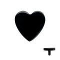 Black PVD Titanium Internally Threaded Heart Top
