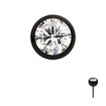 Black PVD Titanium Threadless Bezel Set CZ Front Facing Top