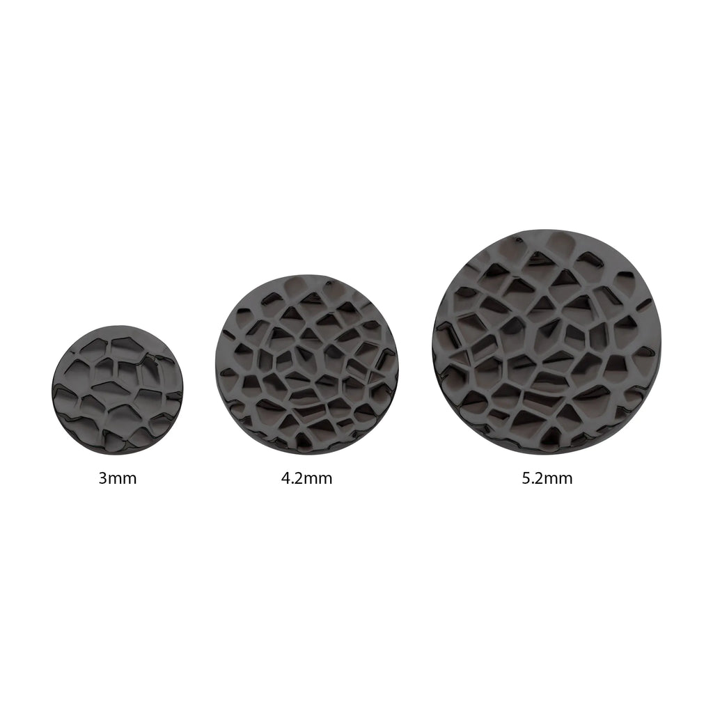 Black PVD Titanium Threadless Hammered Disk Top