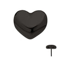 Black PVD Titanium Threadless Puffed Heart Top