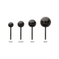 Black PVD Titanium Threadless Ball Top