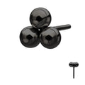 Black PVD Titanium Threadless Trinity Ball Top