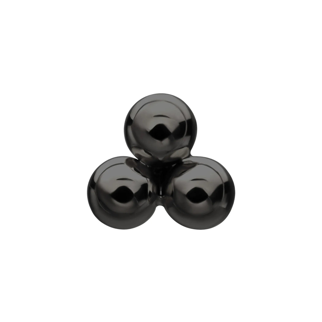 Black PVD Titanium Threadless Trinity Ball Top