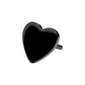 Black PVD Titanium Threadless Heart Top