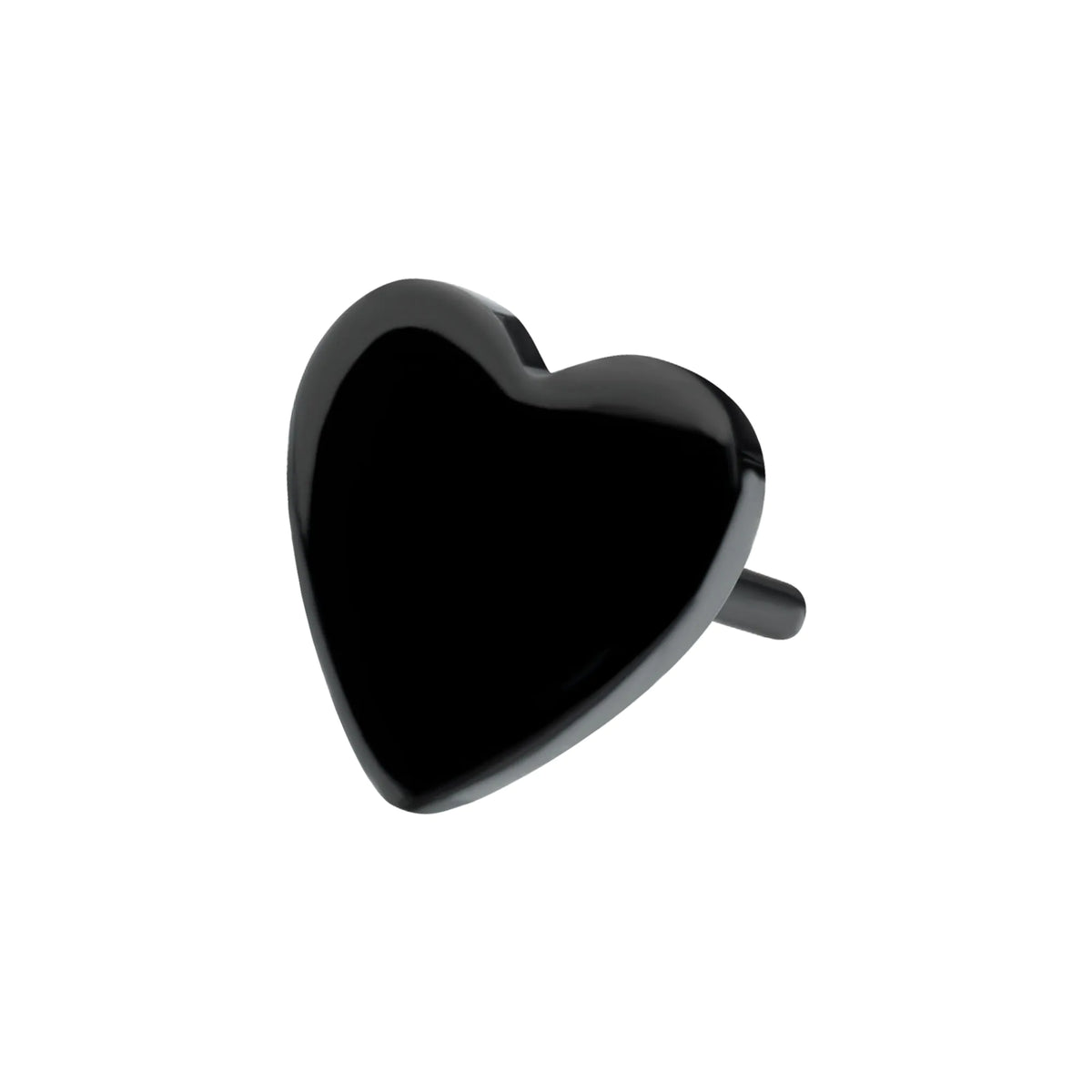 Black PVD Titanium Threadless Heart Top