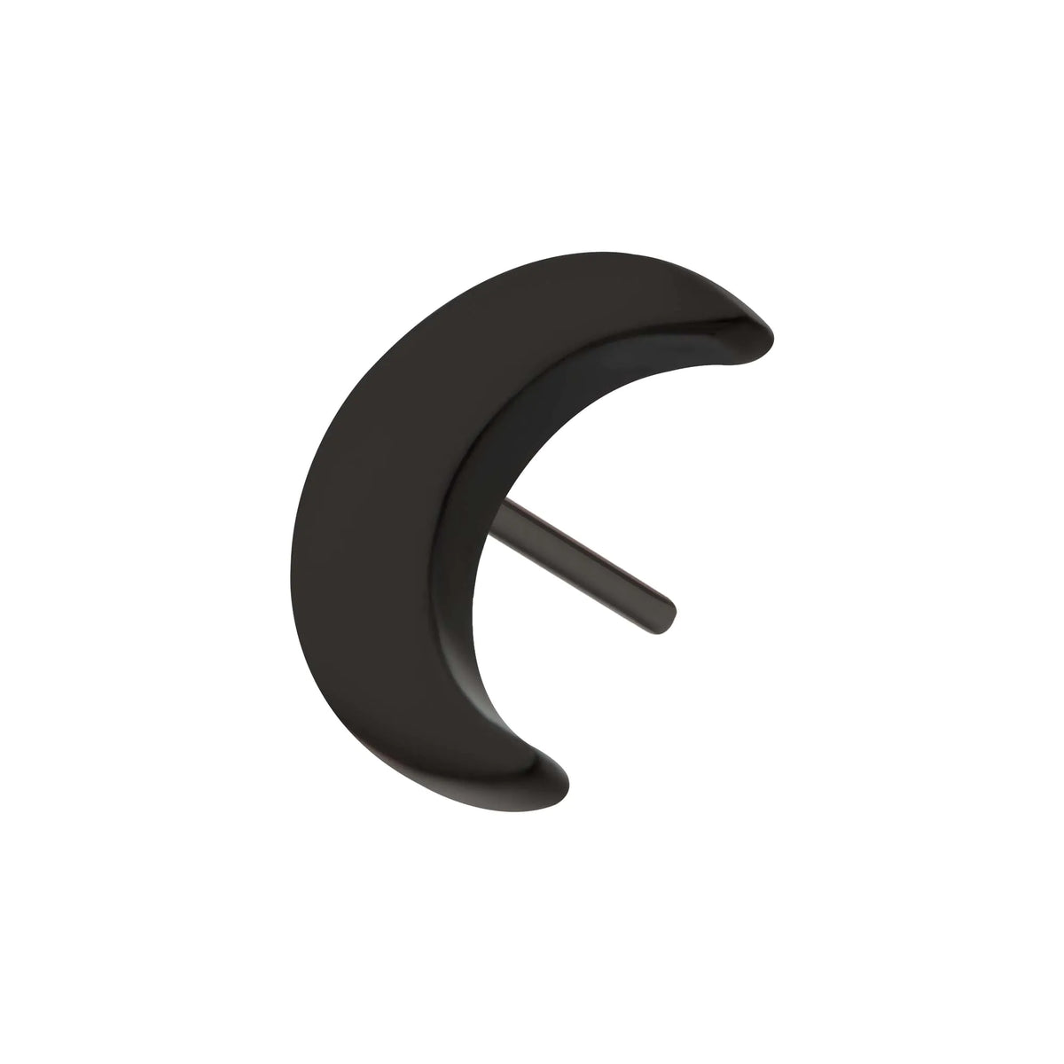 Black PVD Titanium Threadless Crescent Moon Top with 1.6mm Crest