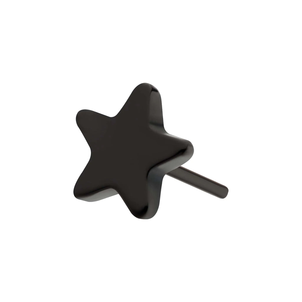 Black PVD Titanium Threadless Star Top