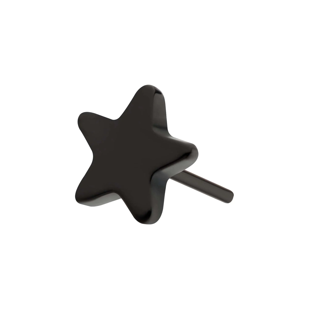Black PVD Titanium Threadless Star Top