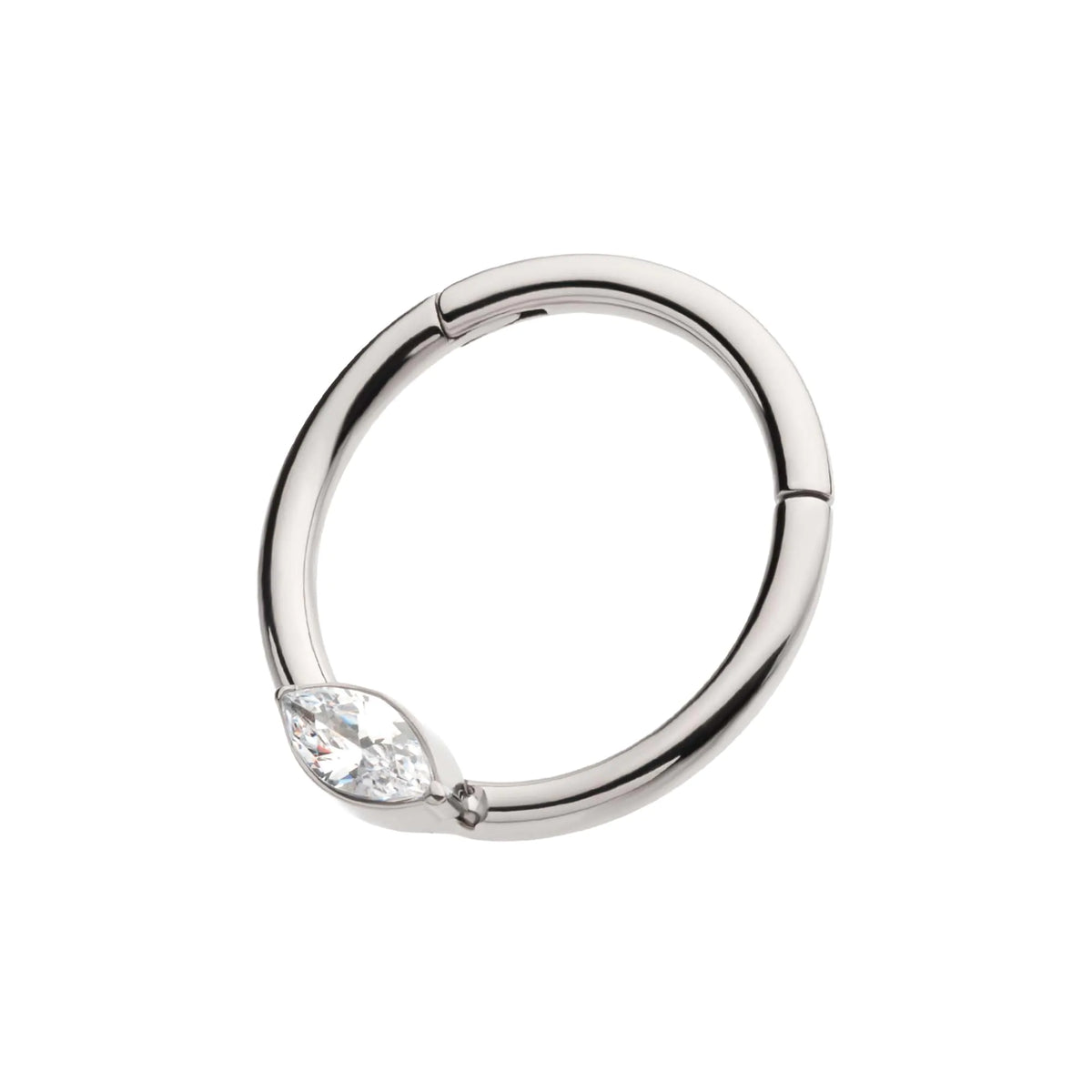 Titanium Eye CZ Front Facing Hinged Segment Clicker